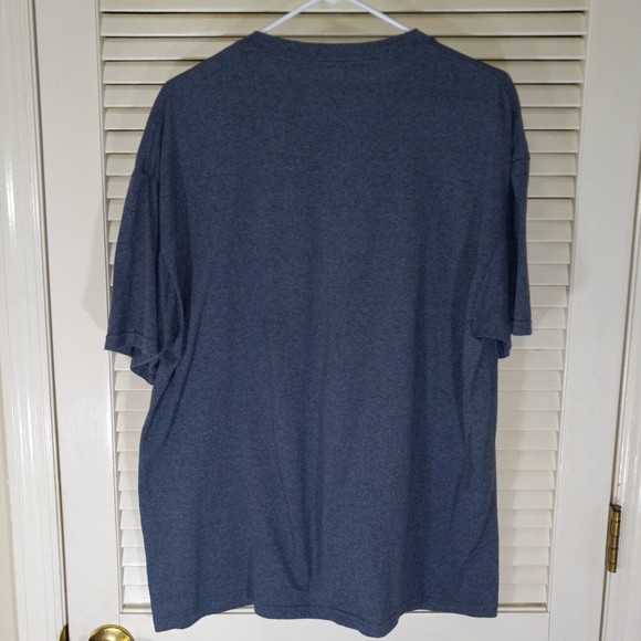 Patriotic Tee Men's XL America Land of the Free Stars Eagle Gildan Heavy Blue - Picture 5 of 12